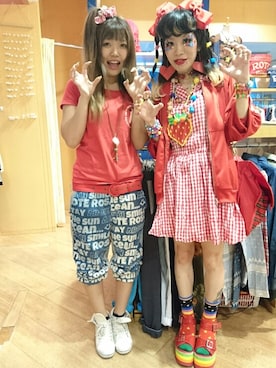 「赤コーデ」｜「アイテム（その他アウター）」を使った、★チャラ★さん（レディース・153cm）の秋コーディネート