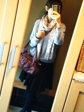 「pierrotのアイテム（スカート、ブラック系）」を使った、chiharuさん（レディース・158cm）の秋コーディネート