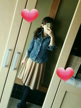 「Levi's（リーバイス）のアイテム（デニムジャケット、ブルー系）」を使った、chiharuさん（レディース・158cm）の春コーディネート