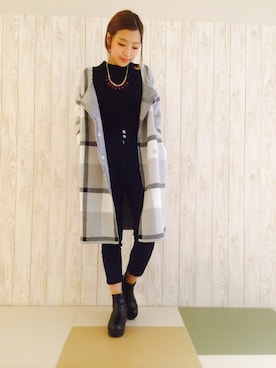 「ロングニット」｜「アイテム（その他アウター）」を使った、レトロガール ソラリアプラザ店さん（レディース・162cm）の秋コーディネート