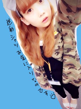 「迷彩」｜「アイテム（サロペット/オーバーオール）」を使った、natsuki🐰💓さん（レディース・154cm）の夏コーディネート