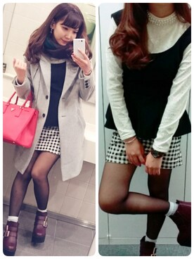 「one way（ワンウェイ）のアイテム（シューズ）」を使った、natsuki🐰💓さん（レディース・154cm）の冬コーディネート