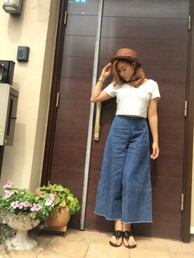 「MASSIVEのアイテム」を使った、気まぐれちゃんさん（レディース・160cm）の夏コーディネート