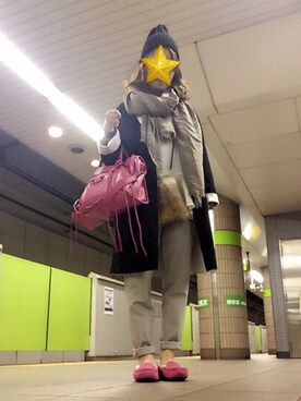 「ニコアンド」｜「アイテム（モカシン/デッキシューズ）」を使った、RIさん（レディース・161cm）の秋コーディネート