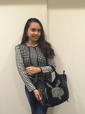 「Desigual（デシグアル）のアイテム（ノーカラージャケット）」を使った、Naomi Takahashiさん（レディース・165cm）の秋コーディネート