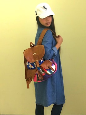 「Desigual（デシグアル）のアイテム（バックパック/リュック）」を使った、Naomi Takahashiさん（レディース・164cm）の夏コーディネート