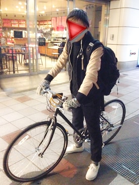 「ノースフェイス」｜「アイテム（スタジャン）」を使った、hiroさん（メンズ・170cm）の冬コーディネート