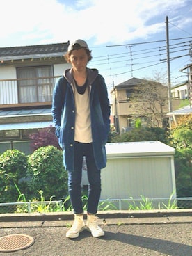 「OLD NAVY（オールドネイビー）のアイテム（帽子）」を使った、hiroさん（メンズ・170cm）の春コーディネート
