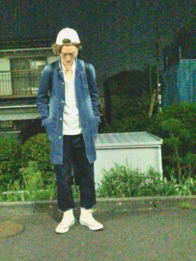 「OLD NAVY（オールドネイビー）のアイテム（帽子）」を使った、hiroさん（メンズ・170cm）の春コーディネート