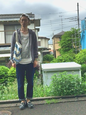 「OLD NAVY（オールドネイビー）のアイテム（帽子）」を使った、hiroさん（メンズ・170cm）の春コーディネート