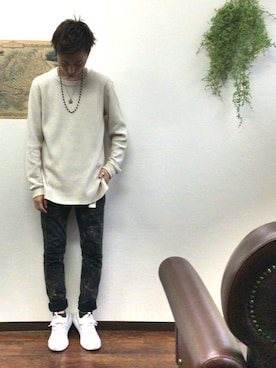 「THREE BLIND MICE（スリーブラインドマイス）のアイテム（パンツ）」を使った、hiroさん（メンズ・170cm）の秋コーディネート