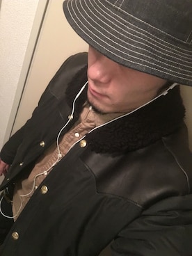 「CALEE（キャリー）のアイテム（ダウンジャケット/コート）」を使った、あかほり しのぶさん（メンズ・166cm）の冬コーディネート