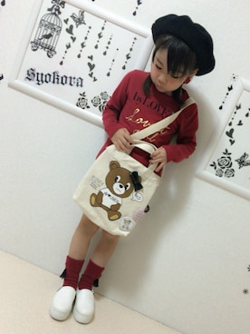 「アイテム（ハンチング/ベレー帽）」を使った、しょこらさん（キッズ・110cm）の秋コーディネート