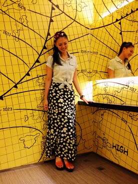 「Marc by Marc Jacobs（マークバイマークジェイコブス）のアイテム（バングル/リストバンド）」を使った、Ms.Rさん（レディース・168cm）の夏コーディネート