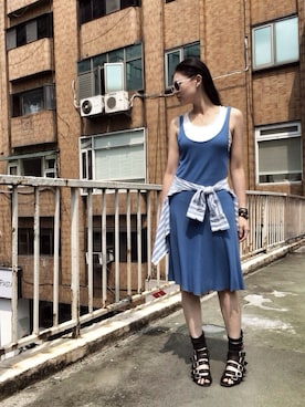 「Marc by Marc Jacobs（マークバイマークジェイコブス）のアイテム（バングル/リストバンド）」を使った、Ms.Rさん（レディース・168cm）の夏コーディネート