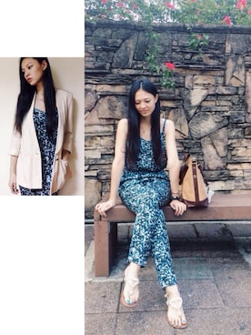 「H&M（エイチ・アンド・エム）のアイテム（つなぎ/オールインワン）」を使った、Ms.Rさん（レディース・168cm）の夏コーディネート
