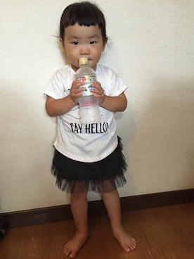 「PETIT BATEAU（プチバトー）のアイテム（スカート）」を使った、smile312さん（キッズ・90cm）の夏コーディネート