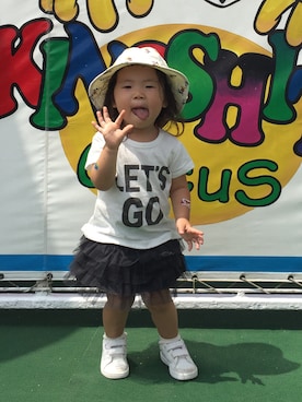 「PETIT BATEAU（プチバトー）のアイテム（スカート）」を使った、smile312さん（キッズ・90cm）の夏コーディネート