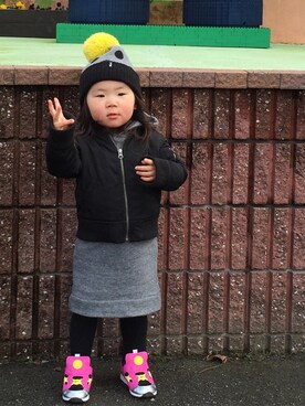 「MoL（モル）のアイテム（帽子）」を使った、smile312さん（キッズ・90cm）の冬コーディネート