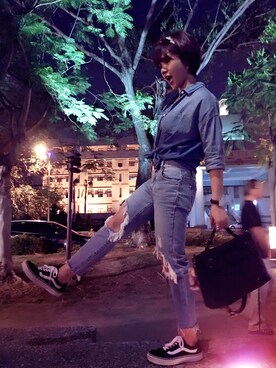 「UNKNOWN.（アンノウン）のアイテム（バッグ）」を使った、Kiwiさん（レディース・159cm）の秋コーディネート