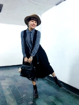 「atmos/atmos girls（アトモスアトモスガール）のアイテム（ブーツ）」を使った、Kiwiさん（レディース・159cm）の冬コーディネート
