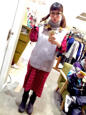 「ショッピング」｜「アイテム（その他トップス）」を使った、KAKAkasumi さん（レディース・159cm）の冬コーディネート