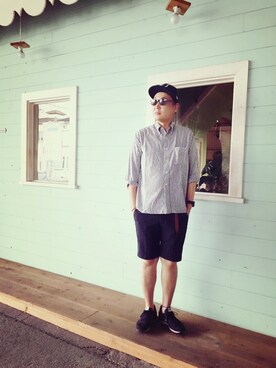 「S2W8（エスツーダブルエイト）のアイテム（帽子）」を使った、ピロシさん（メンズ・175cm）の夏コーディネート