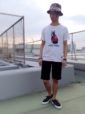 「JUNRED（ジュンレッド）のアイテム（スニーカー）」を使った、KURE.さん（メンズ・174cm）の春コーディネート