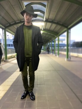 「ツバ広ハット」｜KURE.さん（メンズ・174cm）の秋コーディネート