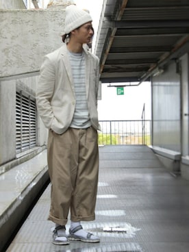 「JUNRED（ジュンレッド）のアイテム（レッグウェア）」を使った、KURE.さん（メンズ・174cm）の春コーディネート