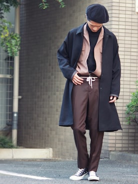 「JUNRED（ジュンレッド）のアイテム（ハンチング/ベレー帽）」を使った、KURE.さん（メンズ・174cm）の秋コーディネート