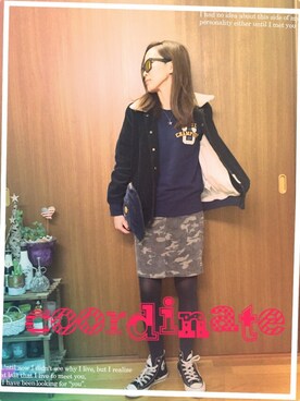 「ボンディング」｜「アイテム（ブルゾン）」を使った、yuu☻さん（レディース・160cm）の秋コーディネート
