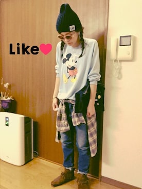 「Lee（リー）のアイテム（クラッチバッグ）」を使った、yuu☻さん（レディース・160cm）の冬コーディネート