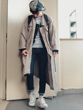 「SHAREEF（シャリーフ）のアイテム（デニムジャケット）」を使った、yataroさん（メンズ・168cm）の秋コーディネート