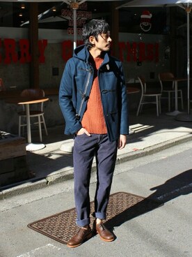 「JOURNAL STANDARD（ジャーナルスタンダード）のアイテム（ダッフルコート）」を使った、Sasaさん（メンズ・175cm）の冬コーディネート