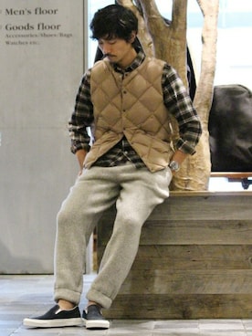 「PENFIELD USA（ペンフィールドユーエスエー）のアイテム（パンツ）」を使った、Sasaさん（メンズ・175cm）の秋コーディネート