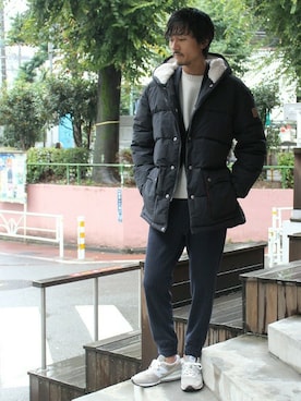 「JOURNAL STANDARD（ジャーナルスタンダード）のアイテム（ダウンジャケット/コート）」を使った、Sasaさん（メンズ・175cm）の秋コーディネート