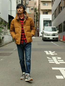 T Cウェザーフードダウンジャケット を使った人気ファッションコーディネート Wear