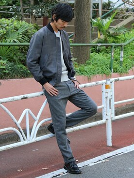 「JOURNAL STANDARD（ジャーナルスタンダード）のアイテム（MA-1）」を使った、Sasaさん（メンズ・175cm）の秋コーディネート