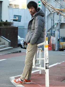 「JOURNAL STANDARD（ジャーナルスタンダード）のアイテム（ダウンジャケット/コート）」を使った、Sasaさん（メンズ・178cm）の冬コーディネート