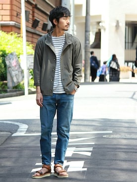 ポンチフードブルゾン を使ったメンズ人気ファッションコーディネート Wear