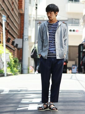 「JOURNAL STANDARD（ジャーナルスタンダード）のアイテム（ブルゾン）」を使った、Sasaさん（メンズ・178cm）の春コーディネート