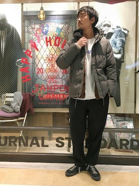 「JOURNAL STANDARD（ジャーナルスタンダード）のアイテム（ダウンジャケット/コート）」を使った、Sasaさん（メンズ・178cm）の冬コーディネート
