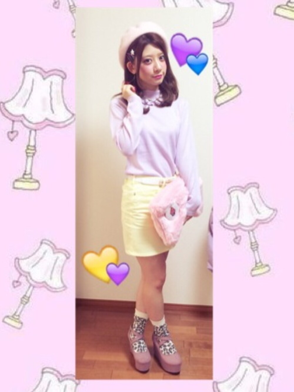 「WEGO、ピンク」｜「WEGOのアイテム（ニット/セーター、パープル系）」を使った、SHIORI🌙🌟さん（レディース・152cm）の秋コーディネートの1枚目の写真