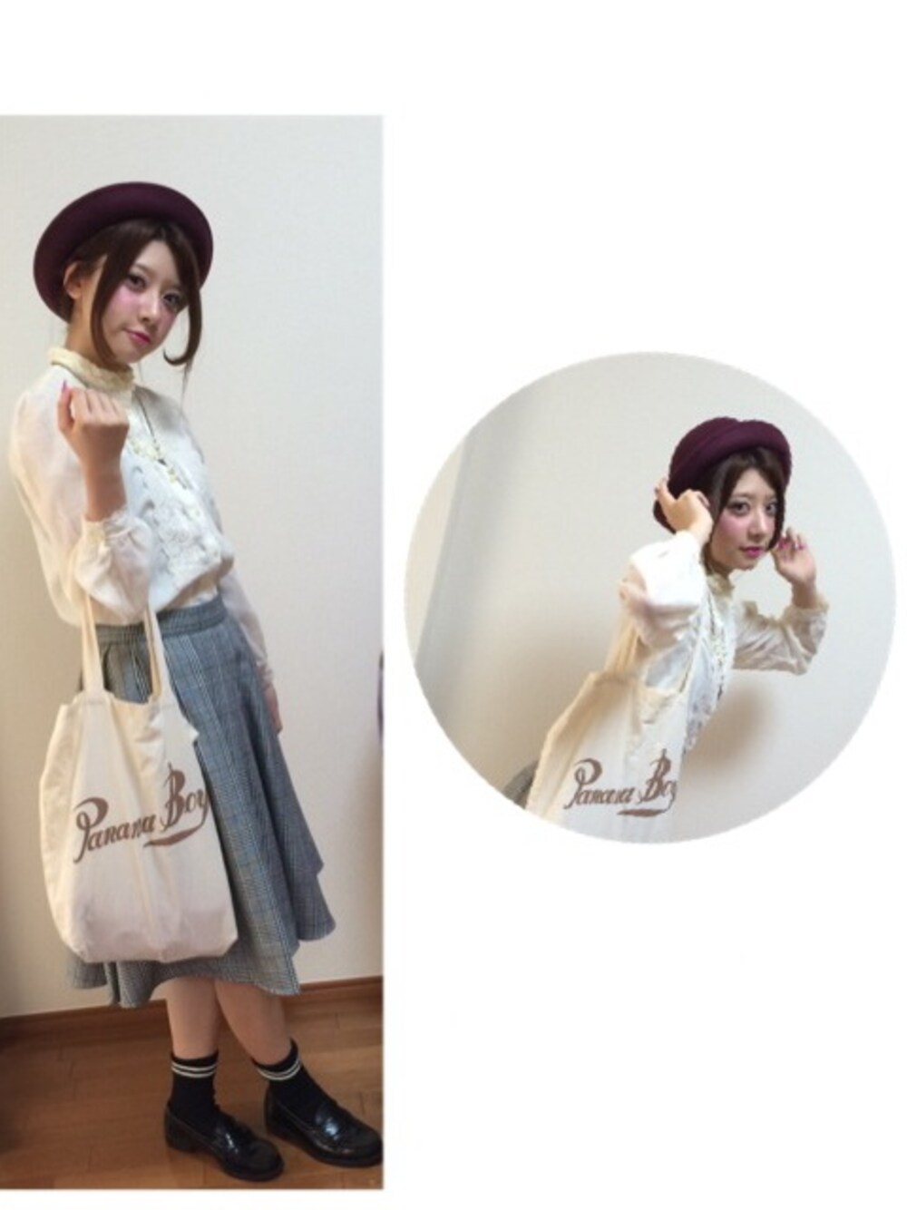 「WEGO、秋のコーデ」｜「Panamaboyのアイテム（シャツ/ブラウス、ベージュ系）」を使った、SHIORI🌙🌟さん（レディース・152cm）の秋コーディネートの1枚目の写真