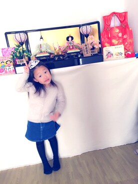 「こども ビームス（コドモビームス）のアイテム（スカート）」を使った、mikimaさん（キッズ・110cm）の春コーディネート