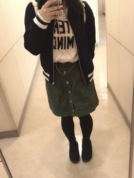 「179/WG（イチナナキュウダブルジー）のアイテム（ブルゾン）」を使った、みんみんさん（レディース・148cm）の春コーディネート