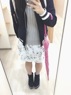 「179/WG（イチナナキュウダブルジー）のアイテム（ブルゾン）」を使った、みんみんさん（レディース・148cm）の春コーディネート
