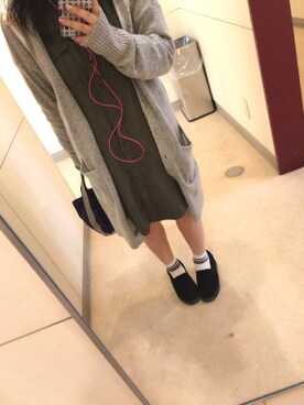 「179/WG（イチナナキュウダブルジー）のアイテム（シャツワンピース）」を使った、みんみんさん（レディース・148cm）の春コーディネート