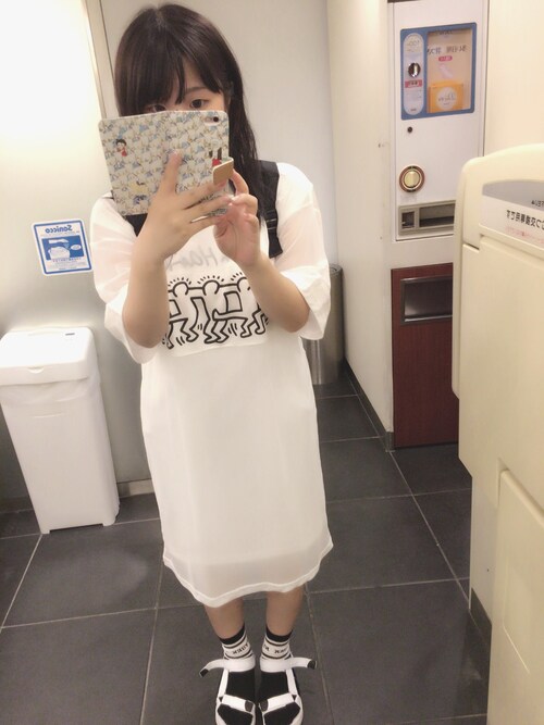みんみん Keith Haringのワンピースを使ったコーディネート Wear